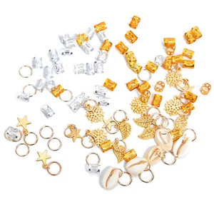 80x Hair Jewelry Braid Ring Cuff Decor Pendants Dreadlocks Beads Accessories G - Imagen 1 de 11