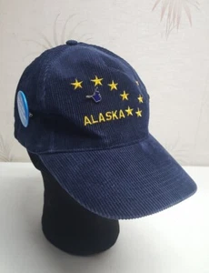 ALASKA Hat Corduroy Navy Blue Artic Circle Enterprises  Strapback w/ Buttons - Picture 1 of 7