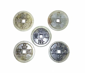 Xiuyan Jade Five Emperors Coin Double sided Carving Jade Coin Jade Tongbao X028 - Picture 1 of 13