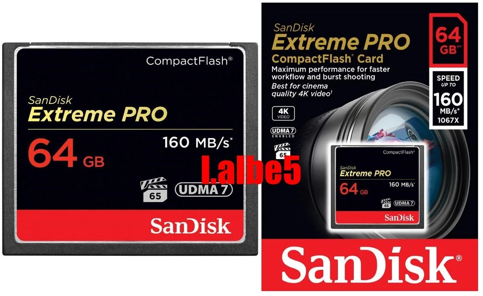 Sandisk Extreme Pro 64GB 64G 160mb/s Compact Flash Card CF card Full HD video - Image 1 of 1