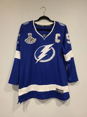 Fanatics Tampa Bay Lightening Breakaway Jersey Hockey #91 Stamkos 2020 Champions Cover