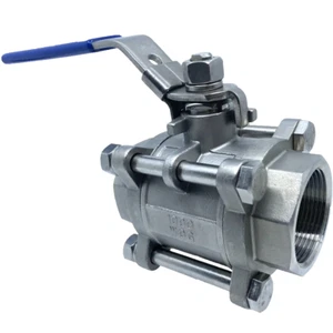 316 Stainless Steel 3 Piece Ball Valve 1-1/2" N93 (1,000 PSI) (WOG) - Picture 1 of 1