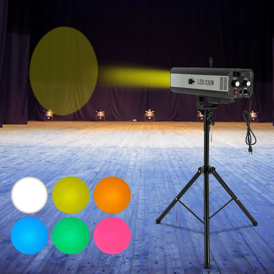 Foco de escenario 330W RGBW haz de luz LED luz de seguimiento DJ discoteca con trípode Foto 1 de 4