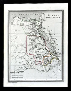 1835 Monin Fremin Atlas Map - Egypt Nubia Abyssinia Alexanderia Thebes - Africa - Picture 1 of 1