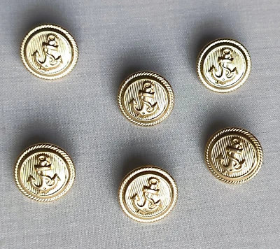 6 Stück, Anker Knopf, ca. 18mm - Metall gold - Maritim - Hobbyauflösung - Bild 1 von 4