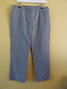 LAURA ASHLEY Black & White Check Cotton Mix Trousers Straight Leg Size 12-14 VGC - Picture 1 of 21