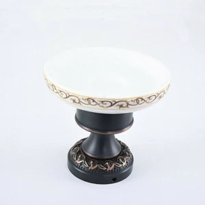 Bathroom Accessory Deck Mounted Oil Rubbed Bronze Ceramic Soap Dish Holder - Picture 1 of 5
