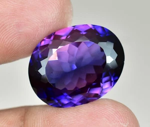 Natural Purple-Blue Tanzanite 29.85 Ct Oval IF Certified Flawless Loose Gemstone - Picture 1 of 8