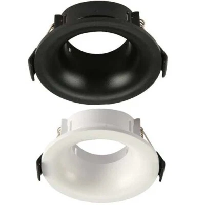 Round Anti Glare Polycarbonate Recessed Downlight GU10 White or Black TEKLED