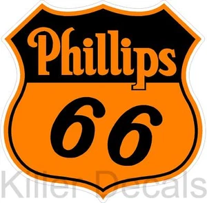 (PHIL-1) 8" PHILLIPS 66 Shield GASOLINE DECALS GAS AND OIL - Picture 1 of 1