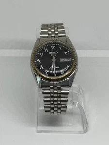 Seiko 5 7009 Japan Automatic Day/Date Arabic Numeral Black Men's Watch - Picture 1 of 7