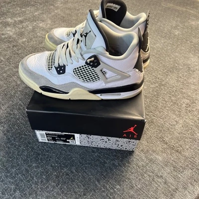 Air Jordan 4 Retro GS Militar Negro 6.5Y Blanco Gris Negro Caja Original 408452-111 Foto 1 de 4