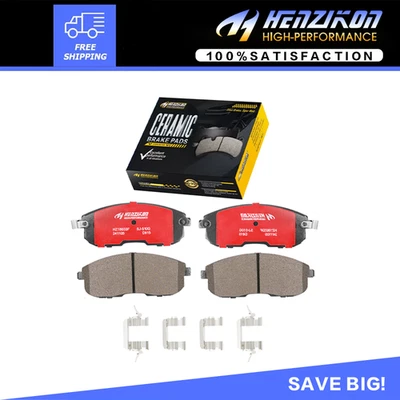 Pastilhas de freio dianteiras vermelhas compatíveis com Infiniti Nissan Altima SX4 Sentra Versa Maxima Juke ~ - Imagem 1 de 4