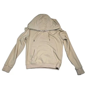 Kin Desert Sand Thin Hoodie Sweatshirt with Satin Lined Hood Embroidered Logos - Picture 1 of 9