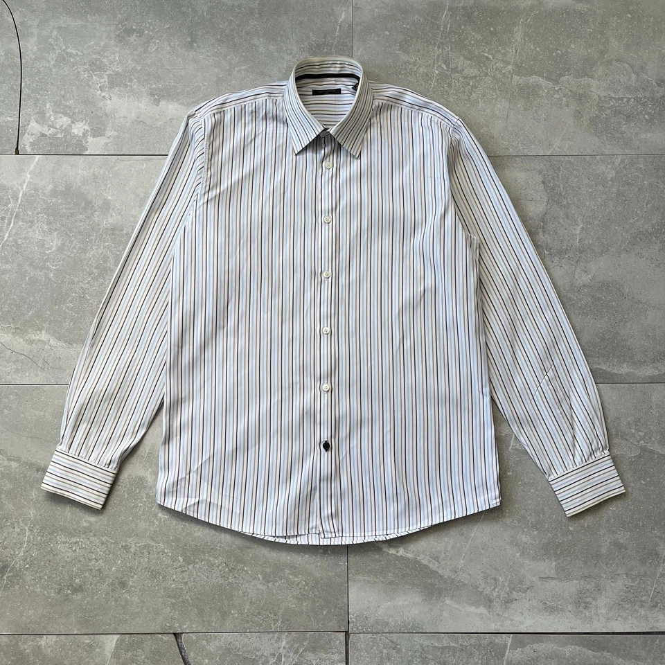  Camisa de vestir a rayas Louis Vuitton para hombre - Talla 40 - Hecha en Italia - Diseñador Foto 1 de 4