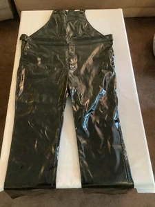 Glossy Black PVC Bib Overalls, Sized 4X (European), NWOT - Picture 1 of 13