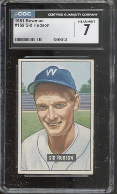 1951 Bowman Baseball Set-Break #169 Sid Hudson NM CGC 7 - Image 1 of 2
