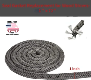 Graphite Impregnated Fiberglass Gaskets (1" X 72" Rope) for Woodburning Stove - Picture 1 of 7