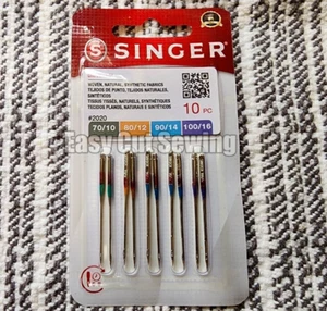 10 Singer Featherweight 221,221K,222K, Sewing Machine Needles 2020 Assorted Size - Picture 1 of 2