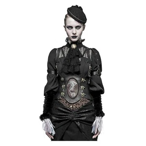 Mujer Steampunk Western Dragón Faja Corsé Gótico Gótico Disfraz Imitación Cuero - Imagen 1 de 8