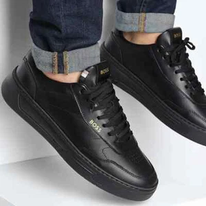Boss by Hugo Boss Tenn Trainers Black All Sizes Signature Logo RRP £229 HBBBG01 - Picture 1 of 12