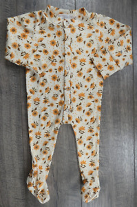 Baby Girl Clothes Newborn Sunflower Footed Outfit
