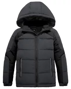 ZSHOW Boys' Puffer Jacket Waterproof Warm Winter Coa Fleece Snow Coat Hooded - Picture 1 of 68