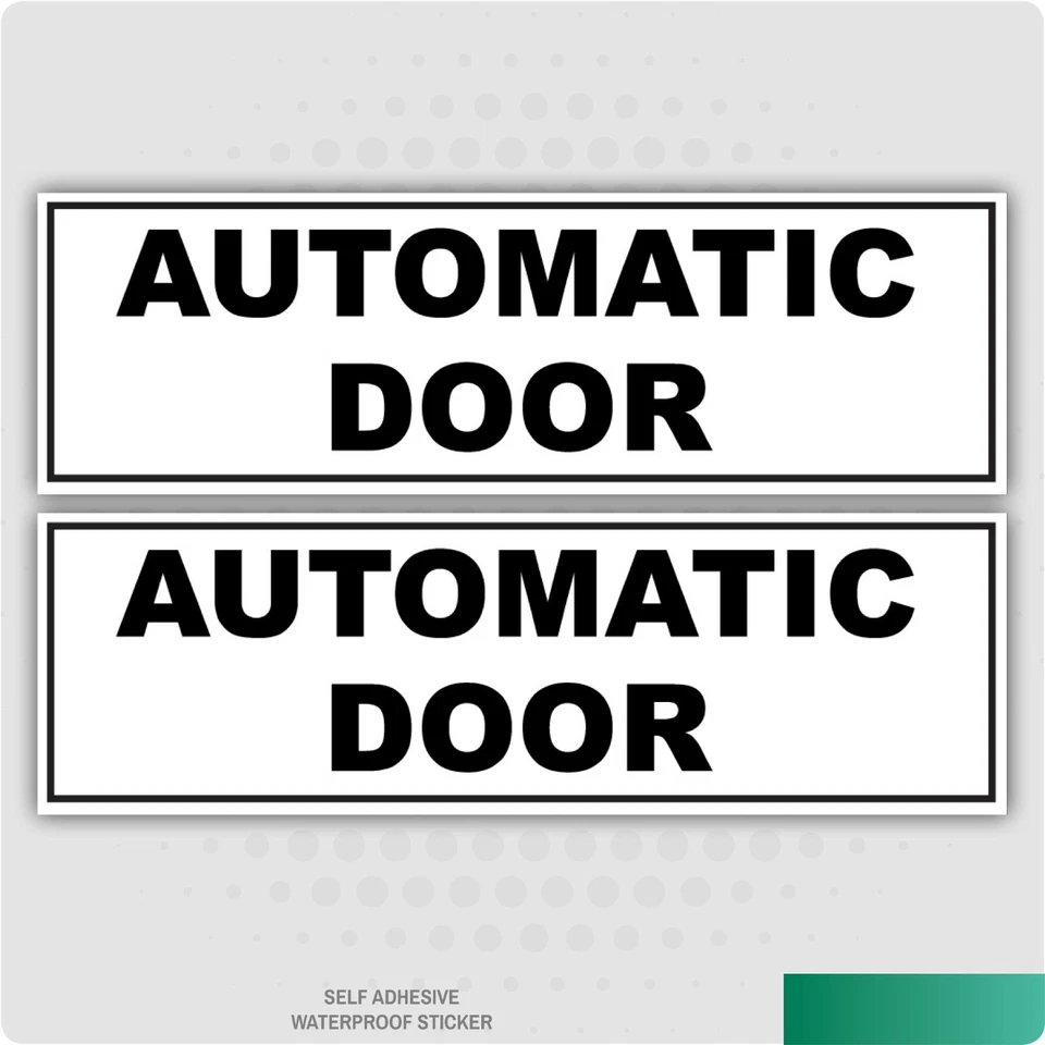 STICKERSHOP103 2 adesivi business decalcomania porta automatica bianco e nero orizzontale, auto, furgone