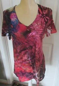 Moda Bug Manga Corta Multicolor Gráfico Top Talla M - Imagen 1 de 3