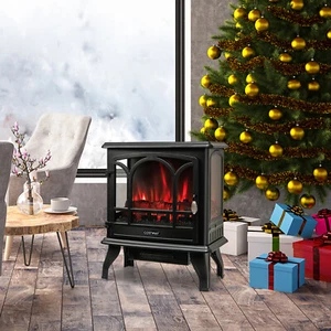 23" Electric Fireplace Freestanding Heater Stove W/ Realistic Flame Effect 1400W - Picture 1 of 7