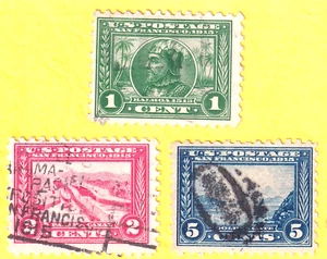 jis36 US STAMP SC# 401-403 1-5c 1914 3 USED 618 - Picture 1 of 2