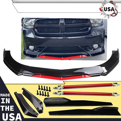 For Dodge Durango Front Bumper Lip Splitter Spoiler Body Kit Side+Skirt Foto 1 de 4