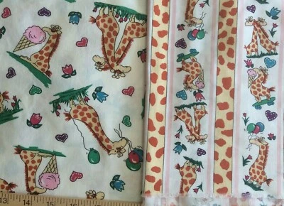 Jirafa, 2 telas coordinadoras, 44” de ancho, 1 yarda cada una Foto 1 de 4
