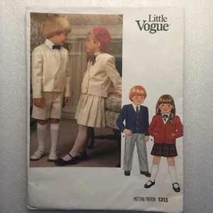 Chaqueta Falda Pantalones Cortos Little Vogue Patrón 1313 Talla 5 Niños Sin Cortar - Imagen 1 de 3