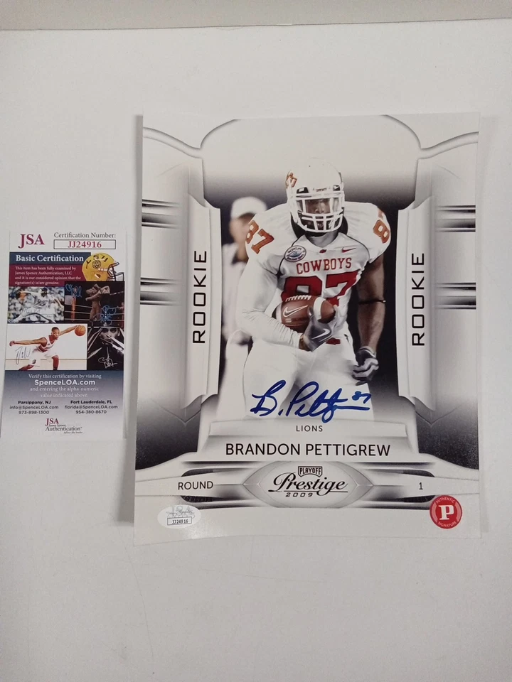 Brandon Pettigrew Signed 8x10 Photography JSA - ** # - Image 1 of 4