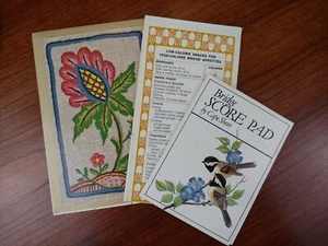 Set of 3 VTG Contract Bridge Scoring Score Pads Cape Shore Floral Snacks Cruel - Picture 1 of 9