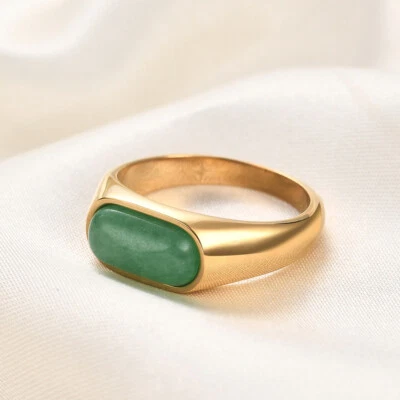 女士男式不锈钢可爱婚礼印章戒指青少年女孩坐立不安带礼物 — 第 1/4 张图片