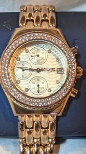 Orologio Stauer Donna Tono Oro Cinturino 6,75" Cristallo Pavè 36mm Quadrante Crono 3 ATM - Foto 1 di 5