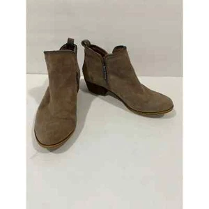 Women's Lucky Brand Double Zip Up Ankle Boots Booties Shoes Size 7.5 Gray Suede - Picture 1 of 8