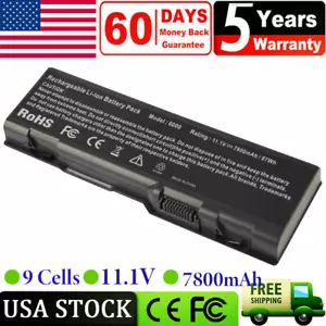 7800mAh Battery for Dell Inspiron 6000 9200 9300 9400 E1705 XPS Gen2 D5318 YF976 - Picture 1 of 14