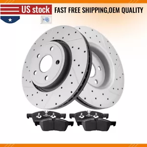 Rotores de disco perforados delanteros y almohadillas de cerámica para Dodge Durango Jeep Grand Cherokee - Imagen 1 de 6