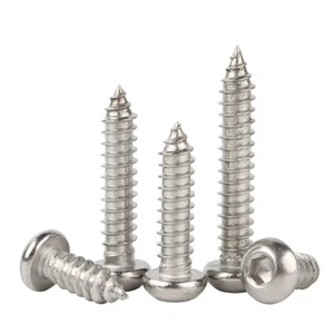 Button Head Socket Cap Self Tapping Screws Hex Drive A2 304 Stainless M2 M2.5-M6 - Picture 1 of 5
