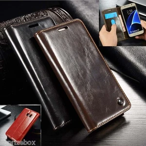 Leather Wallet Designer Retro Case Cover For Samsung Galaxy Note 3 S4 S5 S8 S9+ - Picture 1 of 11