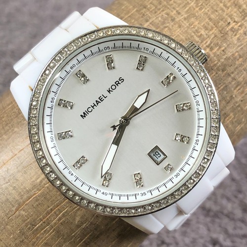 MICHAEL KORS Orologio analogico al quarzo Mickael Kors donna MK 5204 glitter tono bianco pavè 37 mm 6 3 4"