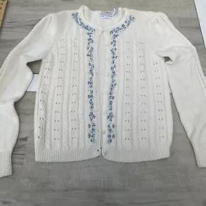 Vintage LL Bean Hand Embroidered Sweater Size Medium - Picture 1 of 12