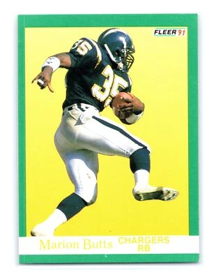 1991 Fleer Football #171 Marion Butts    San Diego Chargers - Image 1 of 2