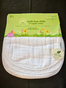 Green Sprouts Large Muslin Burp Cloths made from Organic Cotton | 2 Pack - Picture 1 of 3