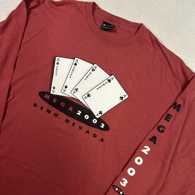 Camisa Gráfica Vintage Mega 2003 Tarjeta Poker Reno Nevada Manga Larga y2k - 2XL Foto 1 de 4