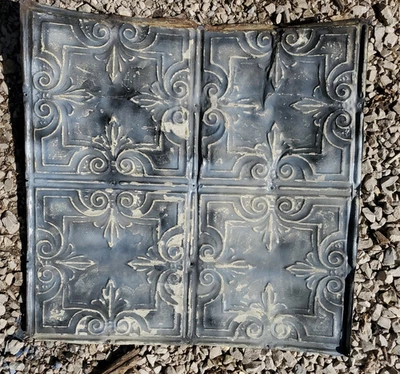 ANTIQUE METAL TIN CEILING TILE 24” X 24" SALVAGED VINTAGE  - Image 1 of 2