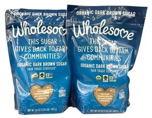 Wholesome Fair Trade Bio dunkelbraun Zucker 20oz 2er Pack - kostenloser Versand - Bild 1 von 2